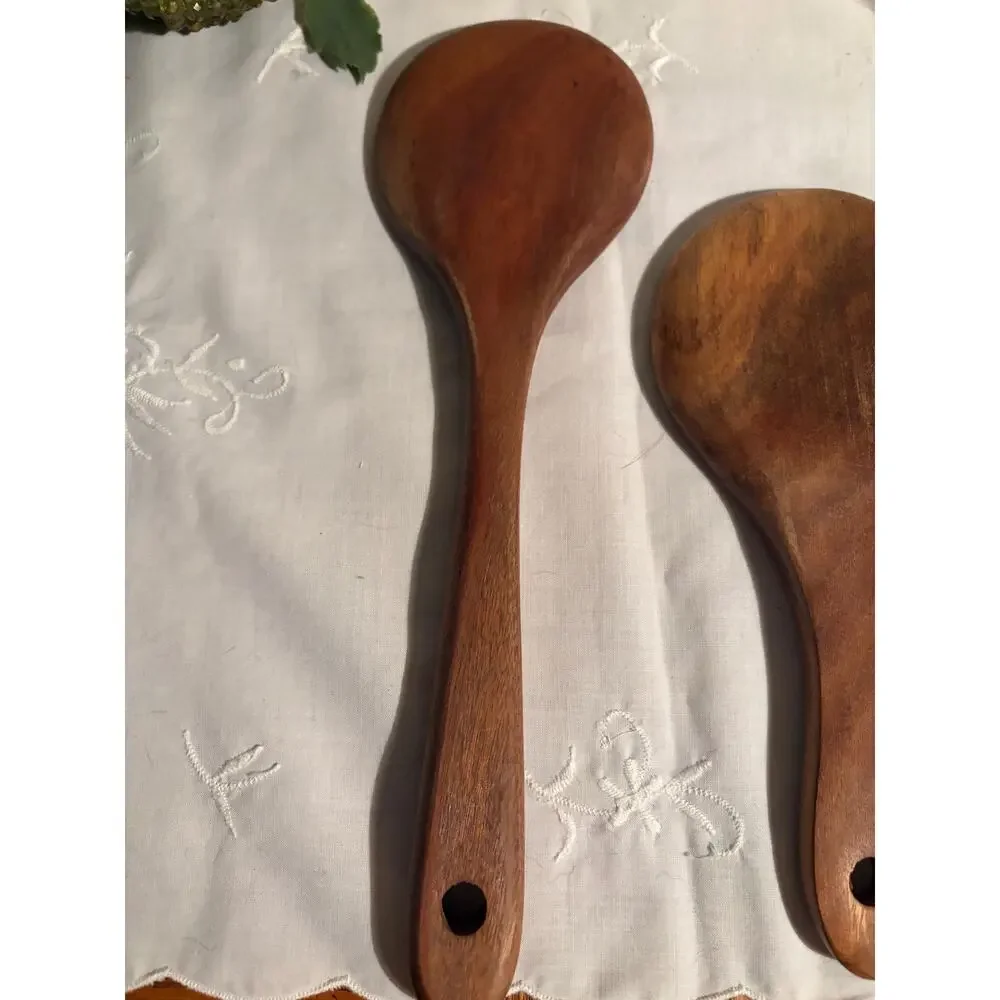 Mid Century Modern Wood Salad Servers